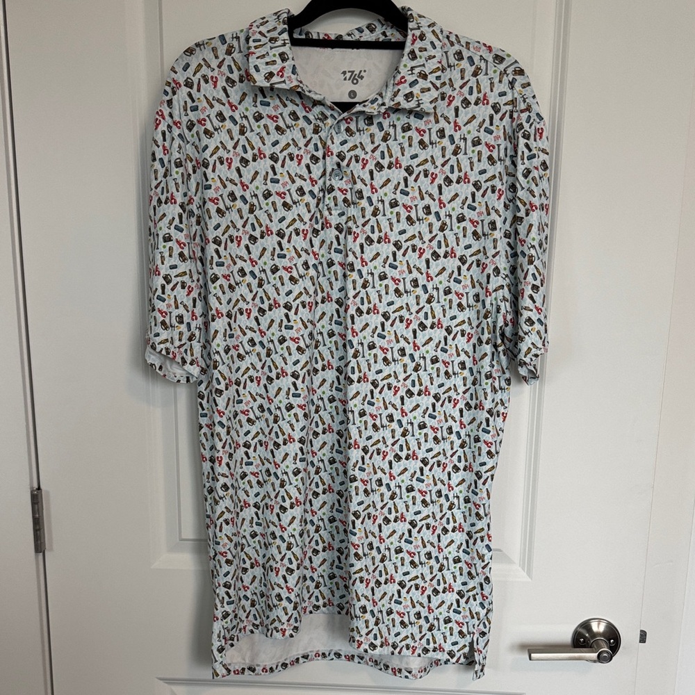 Stylish Patterned Polo Shirt - Multicolor